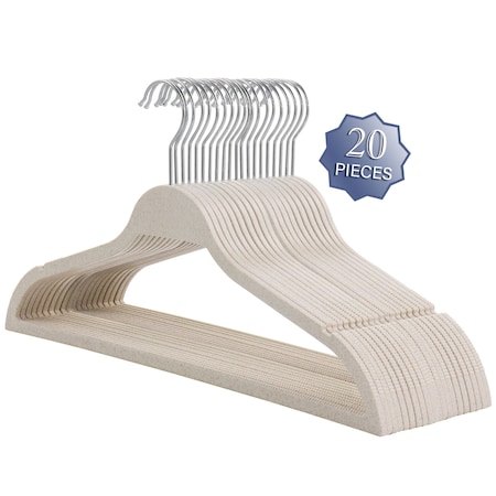 Elama Home 20 Piece Biodegradable Coat Hangers in Wheat ELH-6011-NATURAL