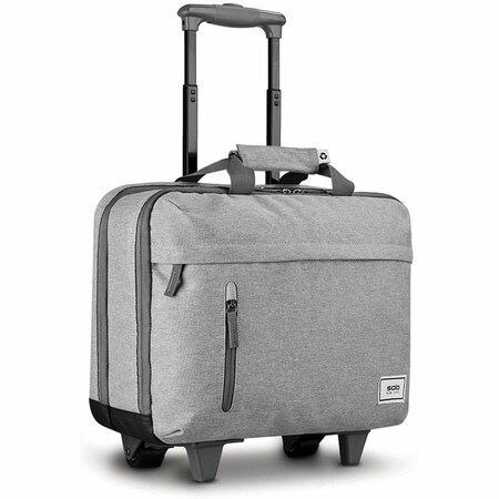 Solo New York Rolling Travel/Luggage Case, Fits 15.6'' Laptop, 14'' x 16'' x 6'', Gray UBN91510