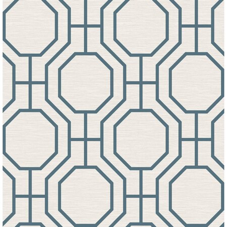 A-Street Prints Manor Blue Geometric Trellis Wallpaper 4122-27048