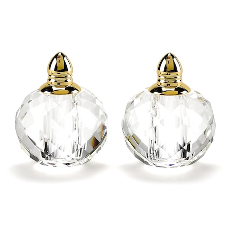 Homeroots Set of Two Clear And Gold Crystal Geometric Pepper Shakers 376098