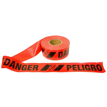 Cordova Barricade Tape, Danger/Peligro, 3" W, PK12 TR60213