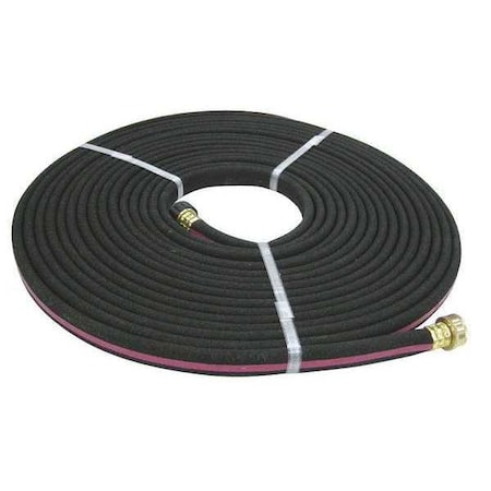 Westward 1/2 in ID x 50 ft L Sprinkler/Soaker Water Hose, Rubber Tube, Black 4TMP9