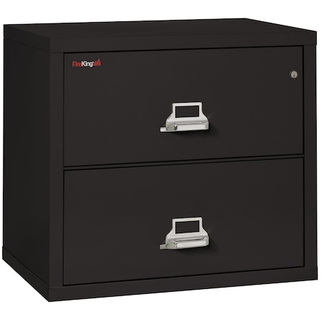 Fireking 25-3/16" W 2 Drawer Fire-Resistant Lateral File Cabinet, Black, Letter/Legal 2-3122-CBL