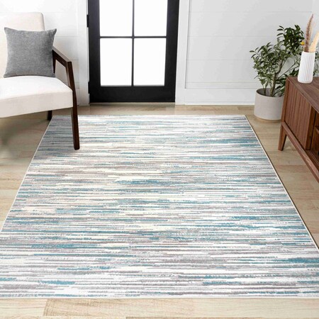 Jonathan Y Speer Abstract Linear Stripe Gray/Blue 5 ft. x 8 ft. Area Rug LUX106A-5