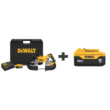 Dewalt Portable Band Saw, 20V DC, 44 7/8 in Blade Length, Includes Battery DCS374P2 / DCB205
