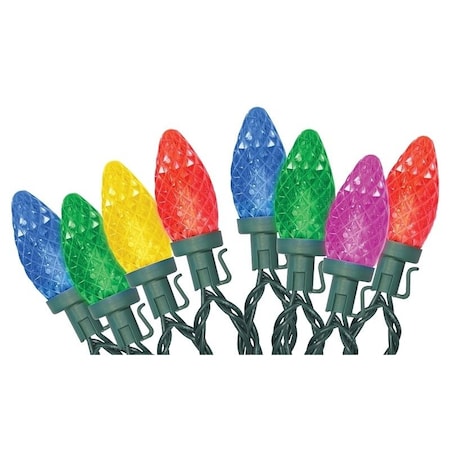 Sylvania Santas Forest LED Lights, Spool, C9, Faceted, Multi-Color, 100 ct 24983