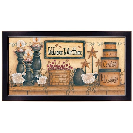 Homeroots Welcome to Our Home 2 Black Framed Print Wall Art 405293