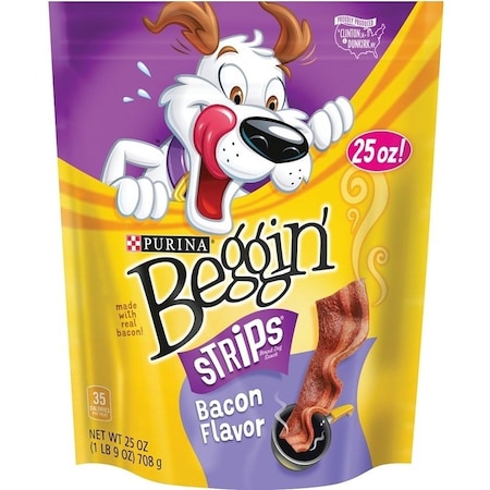 Purina Dog Treat, Bacon Flavor, 25 oz Pouch 3810011049