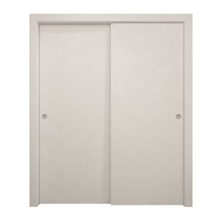 Sartodoors Sliding Closet Bypass Doors 64 x 96 inches, Ego 5005 Painted White Oak, Rails Hardware Set, Wood EGO5005DBD-PWO-6496