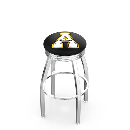 Holland Bar Stool Co 30" Chrome Appalachian State Swivel Bar Stool, Accent Ring L8C3C30AppStU