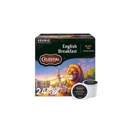 Celestial Seasonings English Breakfast Black Tea K-Cup, Compatible with Keurig Brewer, Black Tea, 24PK 5000330008