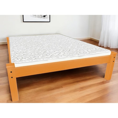 Homeroots Yellow Solid Wood Full Bed Frame 546711
