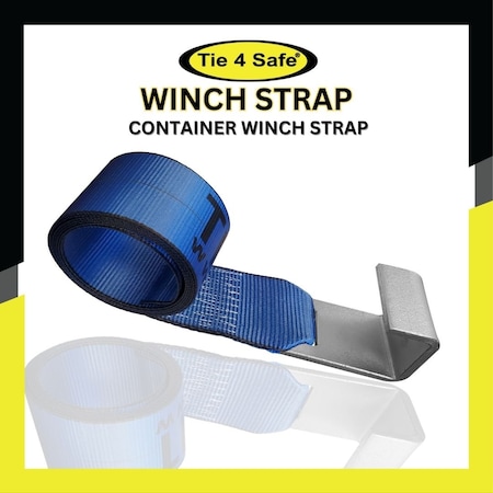 Tie 4 Safe 4'' x 5' Roll Off Truck Container Strap WLL: 5,400 lbs. Blue, 10PK TWS41-5M13-BU-C-10
