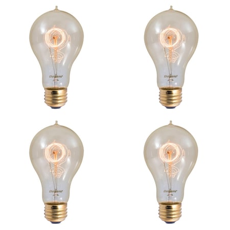 Bulbrite Incandescent A19 40 Watt Nostalgic Edison Quad Loop-style Light Bulb, Amber Glass, 4PK 861385
