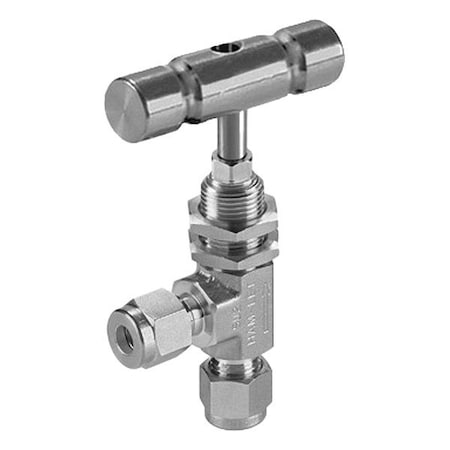 Ham-Let Integral-Bonnet Needle Valve, 1 47/100" L H-300U-SS-L-R-1/4-M-A