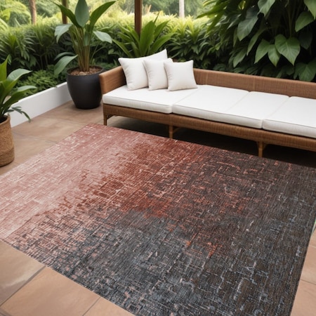 Homeroots 10' X 14' Blush And Dark Gray Ombre Washable Indoor Outdoor Area Rug 602892