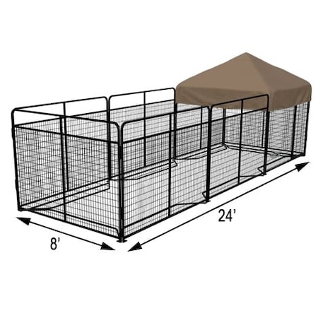 K9 Kennel Store 8ft X 24ft Complete Standard Kennel Powder Coated CWW8X24FK