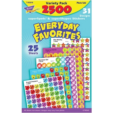 Trend Enterprises Everyday Favorites superSpots®/superShapes Variety, PK7500 T46916