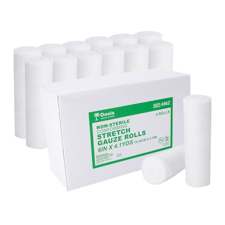 Oasis Non-Sterile Stretch Gauze Rolls 6"x4.1 Yards, 48PK 496