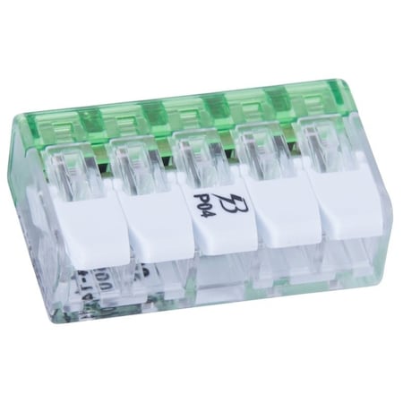 Gardner Bender 5Port Lever Connector, 24 to 14 AWG Wire, 5 Pole 19-PCL5