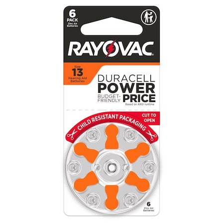 Rayovac RV HRNG AID BTRY 13, 6PK 13CR-6ROVUS