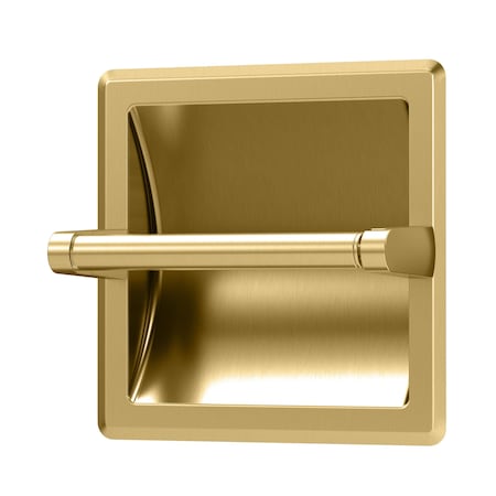 Gatco Pivoting Arm Recessed Toilet Paper Holder, Brushed Brass 753