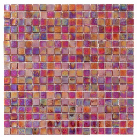 Apollo Tile Skosh 11.6 in. x 11.6 in. Glossy Merlot Red Glass Mosaic Wall and Floor Tile 18.69 sqft/case, 20PK APLNB88RD232A