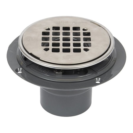 Oatey Round Drain, Stainless Steel, Polished Stainless Steel, For Tile and Marble Showers 42260