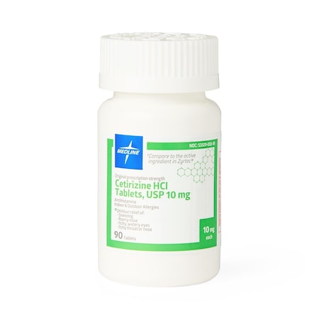 Medline Cetirizine Tablets, 10 mg, 90/Bottle OTCM00016H