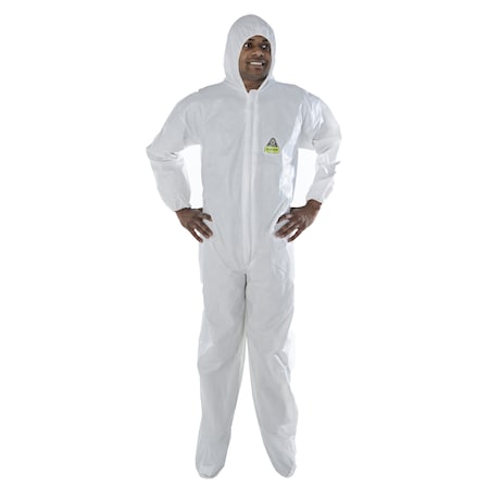 Defender Coverall, Hood, Boots, White, PK25 CPHL