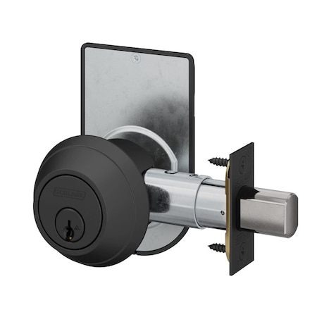 Schlage Commercial Grade 1 Single Cylinder Deadbolt C Keyway with 12296 Latch and 10094 Strike and Inside Locked B660P622ISLOC