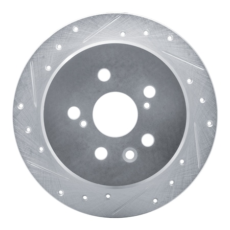 Dynamic Friction Co DFC Brake Rotor - Drilled and Slotted - Silver 631-76029L