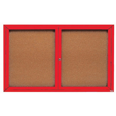 Aarco Illuminated Enclosed Bulletin Board w/ Clear Satin Anodized Al Frame, 36''Hx60''W DCC3660RI