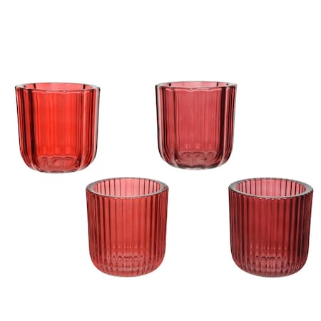 Decoris Red Tealight Candle Holder 4 in. 645451