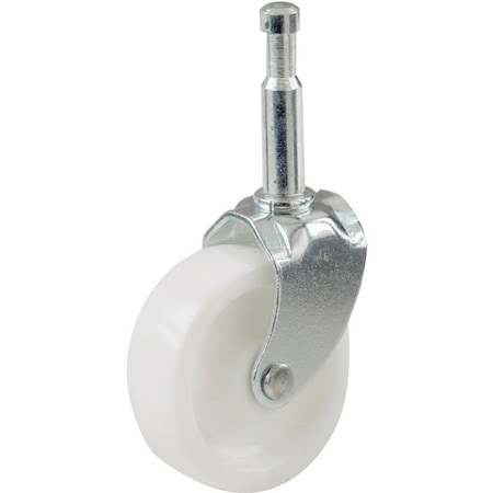 Shepherd Hardware Swivel Caster, 1-5/8 in Dia Wheel, Plastic Wheel, White, 50 lb 9055