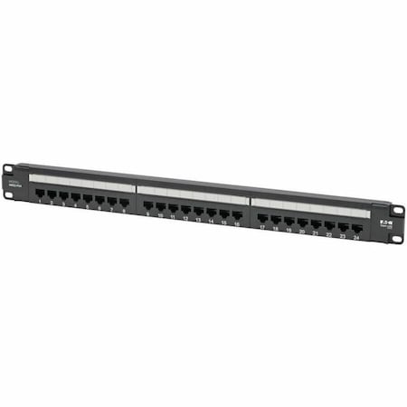 Eaton Tripp Lite Series Cat5e 24-Port Patch Panel - PoE+ Compliant, 110/Krone, 568A/B, RJ45 N052-P24