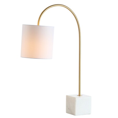 Jonathan Y Fisher 25 in. Marble/Brass LED Table Lamp JYL5023A
