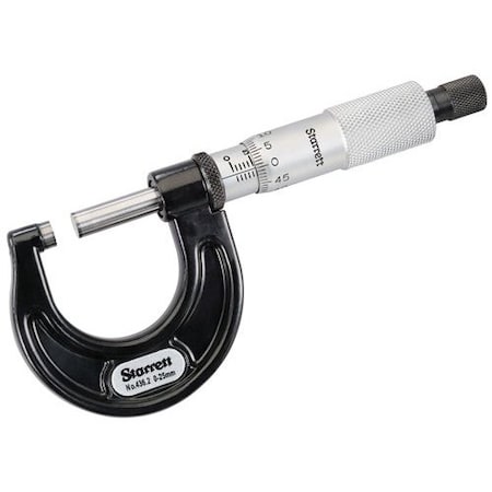 Starrett Outside Micrometer 0-25mm 0.01mm Grads 436.1MXRL-25