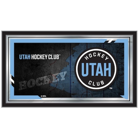 Holland Bar Stool Co Utah Hockey Club Hockey Collector 15in x 26in Mirror - Black Wrapped Wood Frame MCol