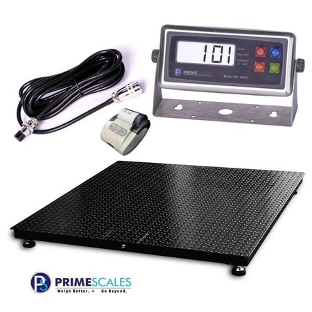 Prime Systems 4x4 Floor Scale 48x48 Indicator Printer 5,000 lb x 1 lb PS-5K-FS-4848-printer