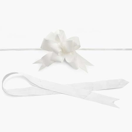 Nashville Wraps 6-3/4 White Textured Poly Butterfly Pull Bows, 12PK 16TWH