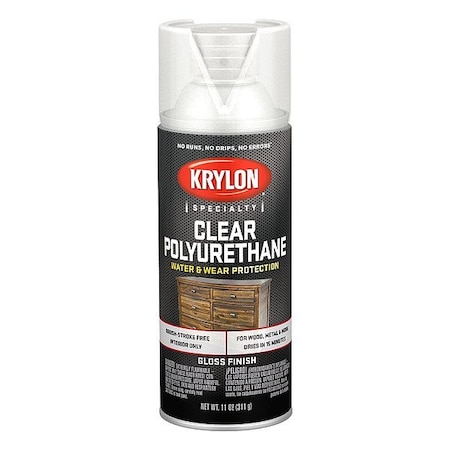 Krylon Industrial Spray Paint, Clear, Gloss, Solvent, 11 oz K07005777