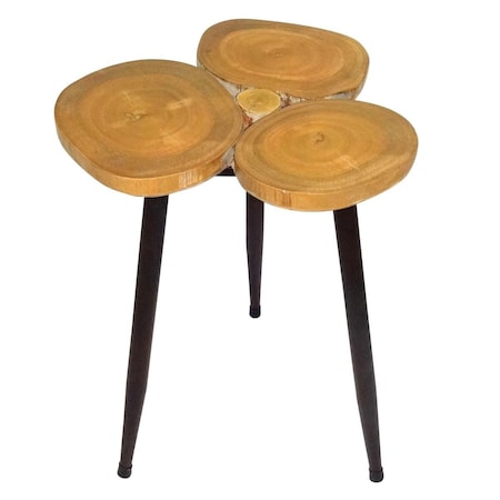 Jeco Triple Ring Wooden Accent Table F-LR008
