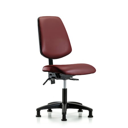 Blue Ridge Ergonomics Vinyl Chair, Desk, Med Back, Tilt, Glides, Borscht BR-VDHCH-MB-RG-T1-A0-RG-8815