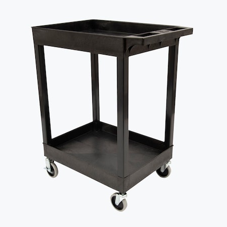 Abacus 24 x 18 in. Plastic Utility Tub Cart with Two Shelf, Black AB2610294