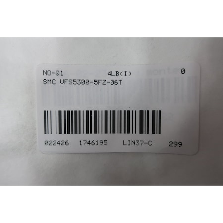 Smc PNEUMATIC SOLENOID VALVE 1MPA 21-26V-DC VFS5300-5FZ-06T