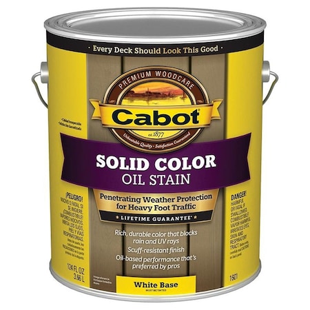 Solid Color Deck 1 Gal Cabot White Base Oil Stain 1601