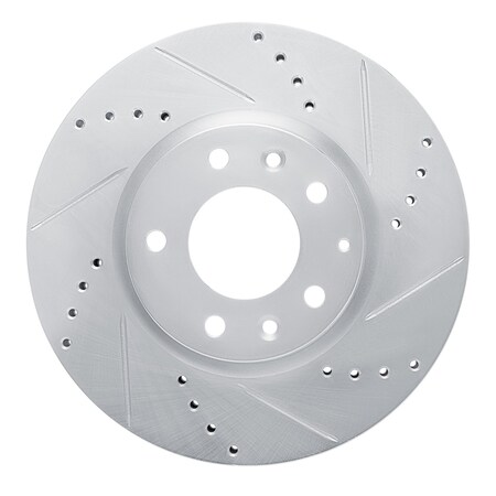 Dynamic Friction Co DFC Brake Rotor - Drilled and Slotted - Silver 631-80066R