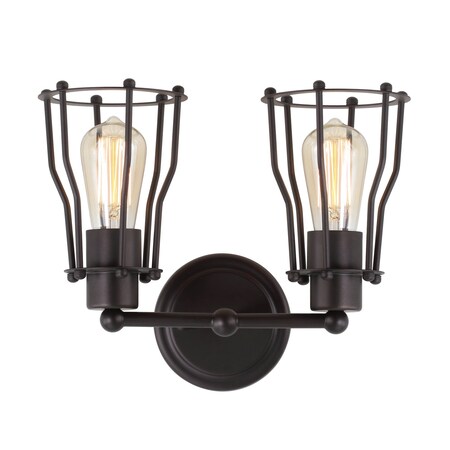 Jonathan Y Evelyn 12.5" 2-light Metal Vanity Light, Oil Rubbed Bronze JYL7420A