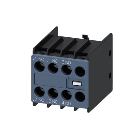 Siemens auxiliary switch, on the front, 1 NO + 2 NC, .1/.2, .1/.2, .3/.4, -/- 3RH2911-1HA12